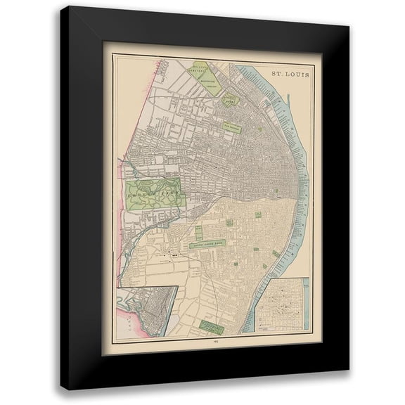 Cram 11x14 Black Modern Framed Museum Art Print Titled - St Louis Missouri - Cram 1892