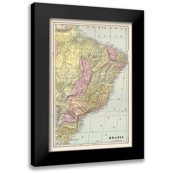 Cram 13x18 Black Modern Framed Museum Art Print Titled - South America Brazil - Cram 1892