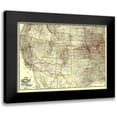 thumbnail image 1 of Cram 14x11 Black Modern Framed Museum Art Print Titled - Chicago, Burlington and Quincy Railroad 1881, 1 of 5