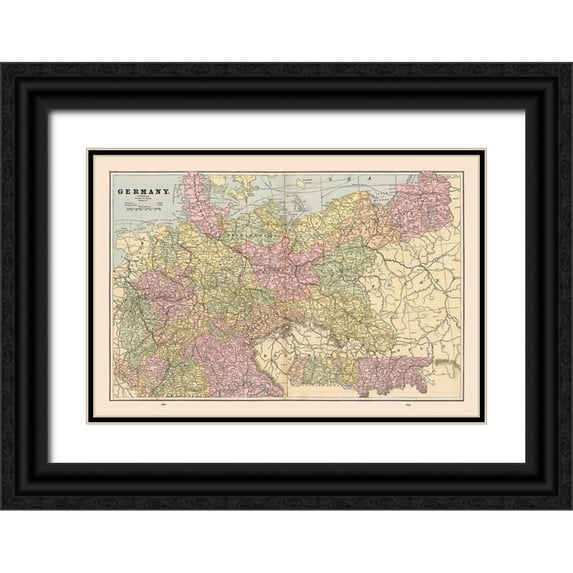 Cram 14x11 Black Ornate Wood Framed with Double Matting Museum Art Print Titled - Germany - Cram 1888