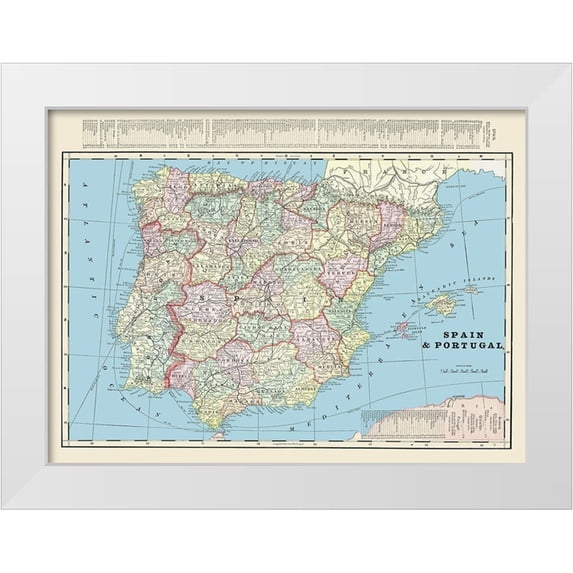 Cram 14x11 White Modern Wood Framed Museum Art Print Titled - Spain Portugal - Cram 1901