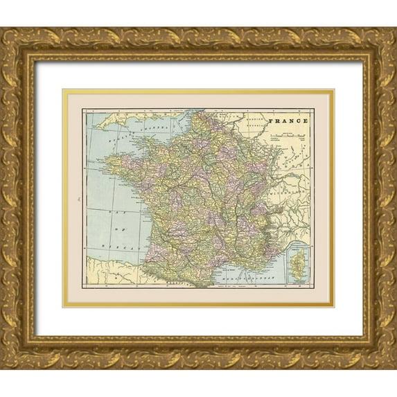 Cram 14x12 Gold Ornate Wood Framed with Double Matting Museum Art Print Titled - France - Cram 1892