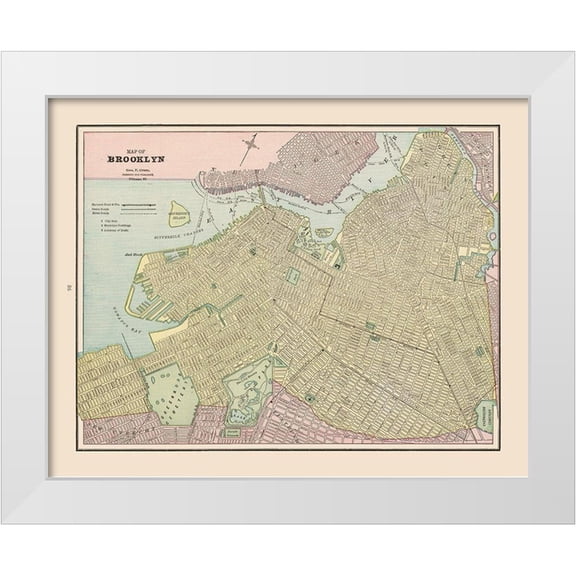 Cram 14x12 White Modern Wood Framed Museum Art Print Titled - Brooklyn New York - Cram 1892