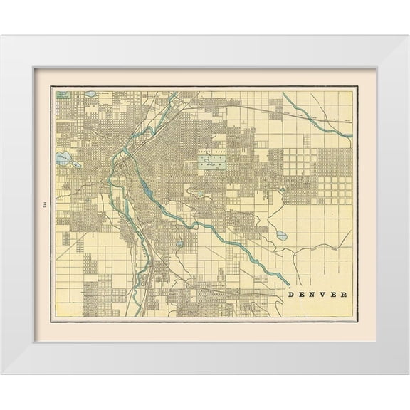 Cram 14x12 White Modern Wood Framed Museum Art Print Titled - Denver Colorado - Cram 1892