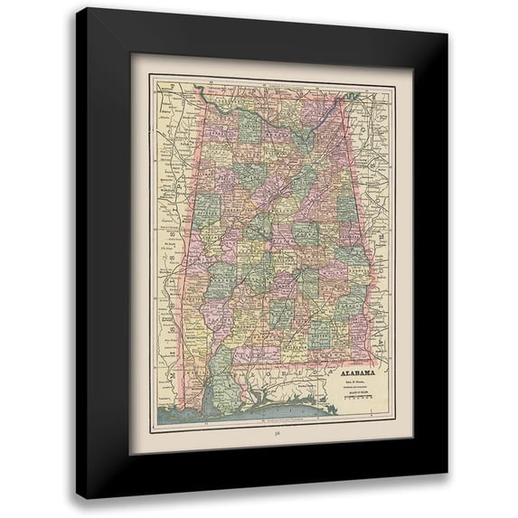 Cram 15x18 Black Modern Framed Museum Art Print Titled - Alabama - Cram 1892