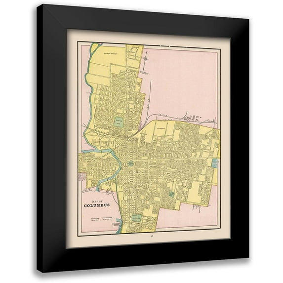 Cram 15x18 Black Modern Framed Museum Art Print Titled - Columbus Ohio - Cram 1892