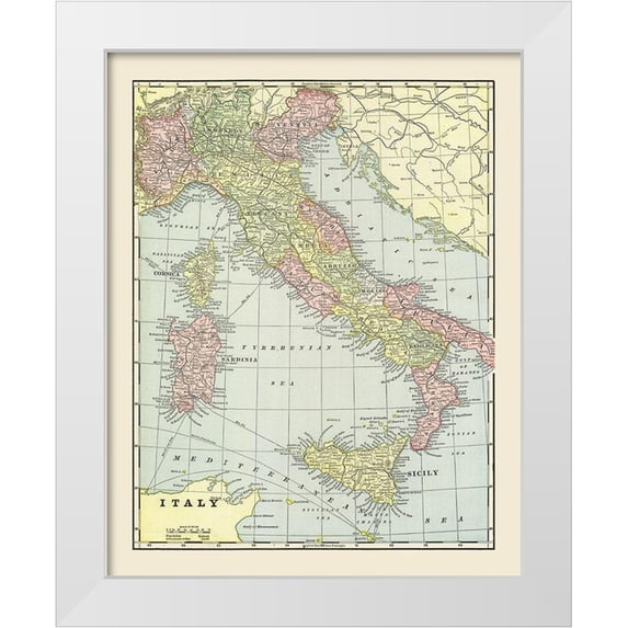 Cram 15x18 White Modern Wood Framed Museum Art Print Titled - Italy - Cram 1892