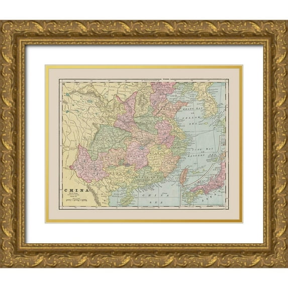 Cram 18x15 Gold Ornate Wood Framed with Double Matting Museum Art Print Titled - China - Cram 1892