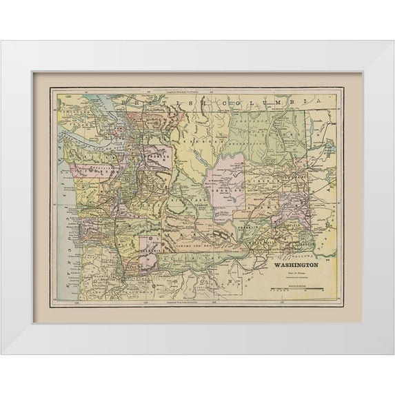 Cram 18x15 White Modern Wood Framed Museum Art Print Titled - Washington - Cram 1892