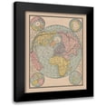 thumbnail image 1 of Cram 20x24 Black Modern Framed Museum Art Print Titled - North South Pole World - Cram 1888, 1 of 5