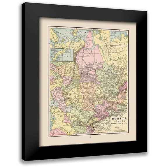 Cram 20x24 Black Modern Framed Museum Art Print Titled - Russian Empire in Asia Russia - Cram 1892