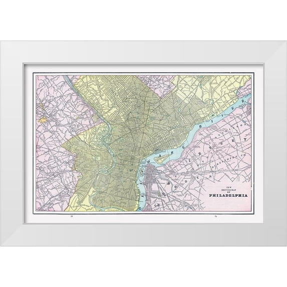 Cram 24x17 White Modern Wood Framed Museum Art Print Titled - Philadelphia Pennsylvania - Cram 1892