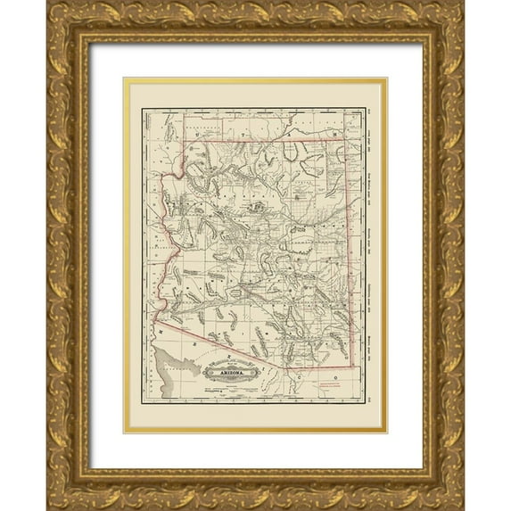Cram 24x32 Gold Ornate Wood Framed with Double Matting Museum Art Print Titled - Arizona - Cram 1889
