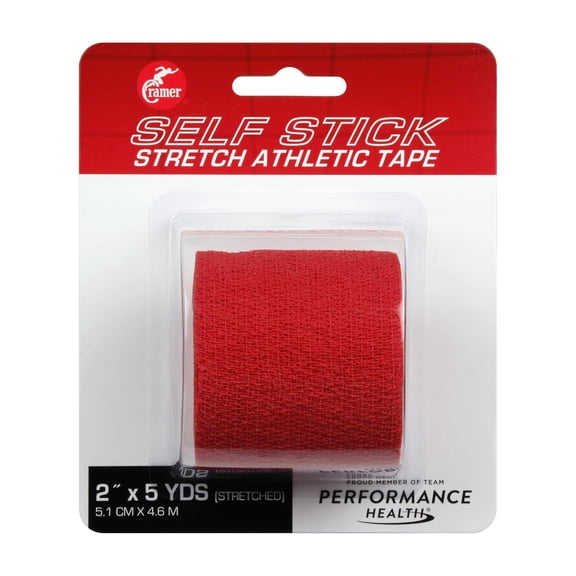 Cramer Eco-Flex Stretch Tape, Self-Stick, Red, Athletic Training, Easy Tear, 5 Yard Roll