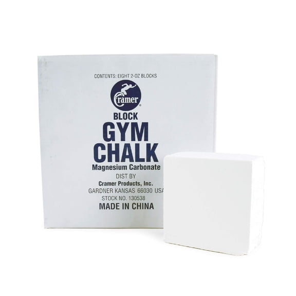 Cramer Gym Chalk Block, Magnesium Carbonate, Better Grip, Gymnastics & Lifting, 1 Pound