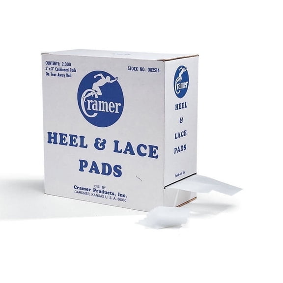 Cramer Heel and Lace Pads, Blister Prevention, Box of 2,000