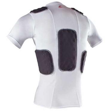 Exxact Sports Defender Padded Football Jersey - Integrated Ribs, Spine & Shoulder Protection Youth/Adult