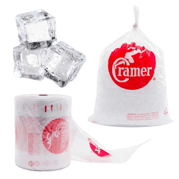 Cramer Ice Bags Clear Disposable Tear-Resistant for Injuries, Athletic Use, 1500 Pack, 9.5" x 18"
