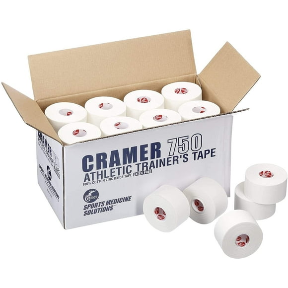 Cramer Team Color Athletic Tape, White, 1.5", Bulk 32 Roll Case