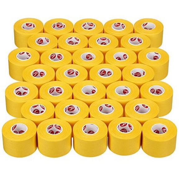 Cramer Team Color Athletic Tape, Gold, Latex-Free, 1.5" x 10yds, 32 Roll Bulk Case, Tearable Sports Tape for Wrists, Ankles, Baseball, Training, Strong Athletic Wrap for Athletes & Trainers
