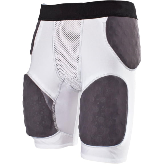 Cramer Thunder 5 Pad Football Girdle With Integrated Hip, Thigh and Tailbone Pads, Designed for Protection from High Impacts, High Hip Pad Coverage, Extra Thigh Padding Protection, White, 3X-Large