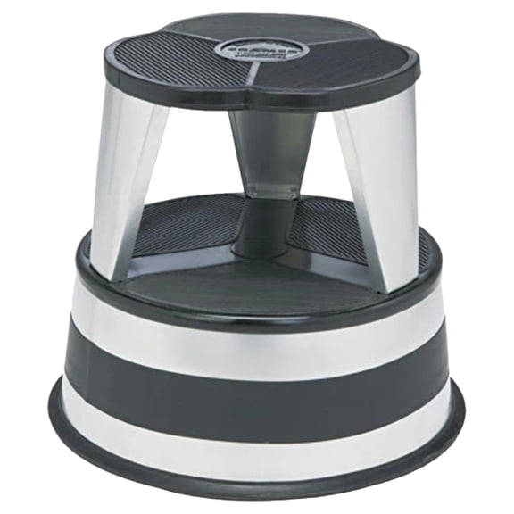 Cramer, inc Kik-step Non Skid Base 16 in Dia. X 14 1/4h, Silver Steel Step Stool