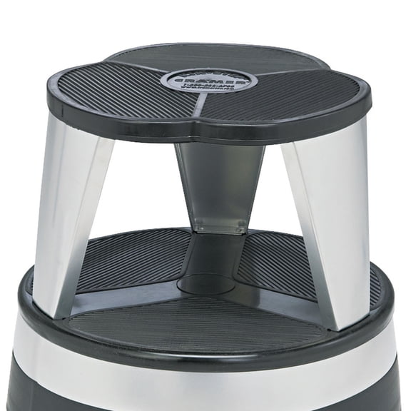 Cramer, inc Kik-step Non Skid Base 16 in Dia. X 14 1/4h, Silver Steel Step Stool