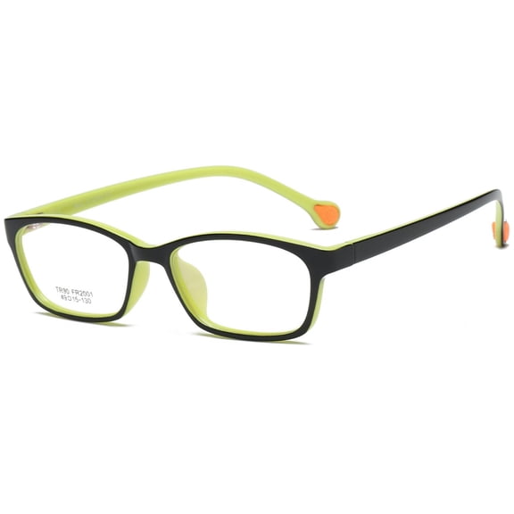 Cramilo Black & Green TR90 Square Eyeglasses - Fashionable Eyewear for Men Women Daily & Leisure