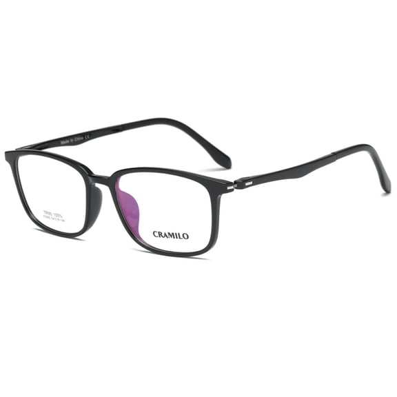 Cramilo Square Eyeglasses Frames, Black TR90 Frame Clear Lens - Lightweight Eyewear for Men Women Daily & Office Use