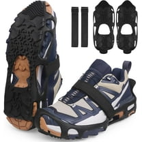 Crampons Ice Cleats Spikeless Snow Cleats Walk Traction Anti-Slip Ice Grippers for Shoes and Boots Rubber Footwear for Indoor/Outdoor S-M