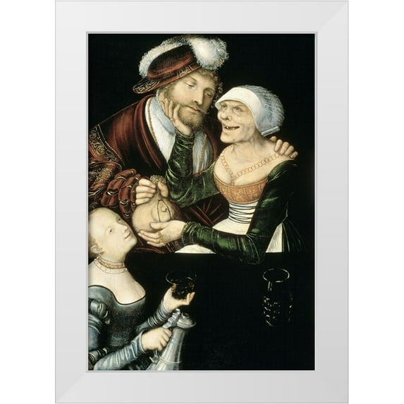 Cranach, Lucas 11x14 White Modern Wood Framed Museum Art Print Titled - A Procuress