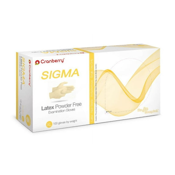 Cranberry 5819 Sigma Latex Examination Gloves Powder Free Extra Large 100/Bx