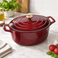 Cranberry 6.75 QT Oval Enameled Cast Iron Dutch Oven With Lid - Walmart.com
