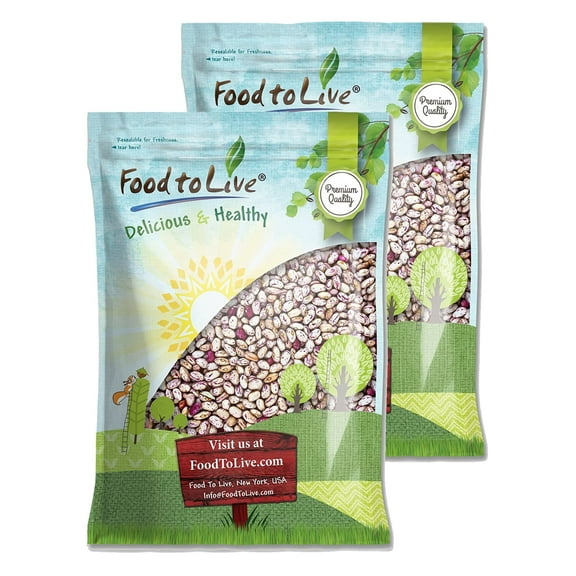 Cranberry Beans, 20 Pounds - Sproutable, Kosher, Raw, Vegan - by Food to Live