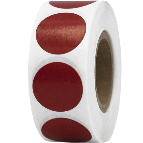 Cranberry Circle Dot Stickers | 0.75" Inch Round | 500 Pack
