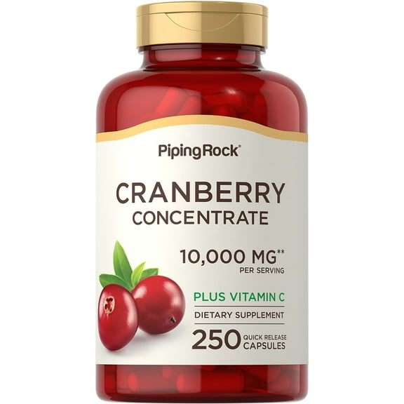 Cranberry Concentrate Capsules | 250 count Supplement for Men and Women | 10,000mg | by Piping Rock