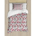 thumbnail image 1 of Cranberry Duvet Cover Set Twin Size, Delicate Spring Berry Field Foliage Herbs Mother Nature Inspiration, Decorative 2 Piece Bedding Set with 1 Pillow Sham, Grey Pink and Maroon, by Ambesonne, 1 of 2