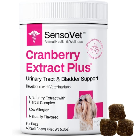 Cranberry Extract Plus, Bladder & Urinary Tract Support Soft Chews for Dogs (60 Chews)