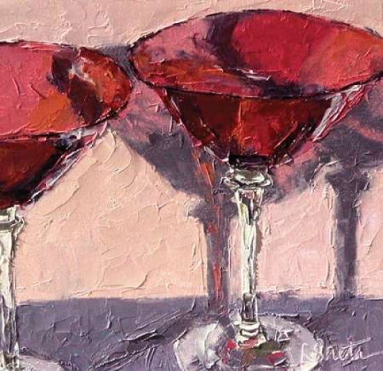 Cranberry Glass Canvas Art - Leslie Seata (24 x 24)
