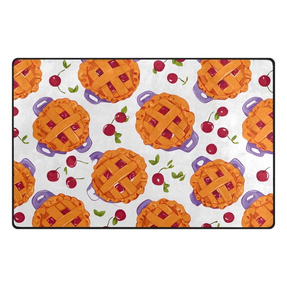 Cranberry Pi Pattern Memory Foam Area Rug 31"x20" Non Slip, Absorbent, Fade Proof for Living Room, Bedroom, Office