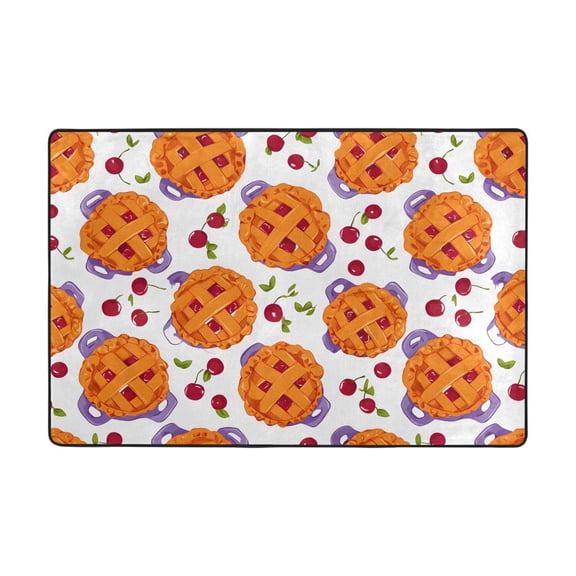 Cranberry Pi Pattern Rug 36x24in Memory Foam Absorbent Non Slip Plush for Bathroom Kitchen Entryway