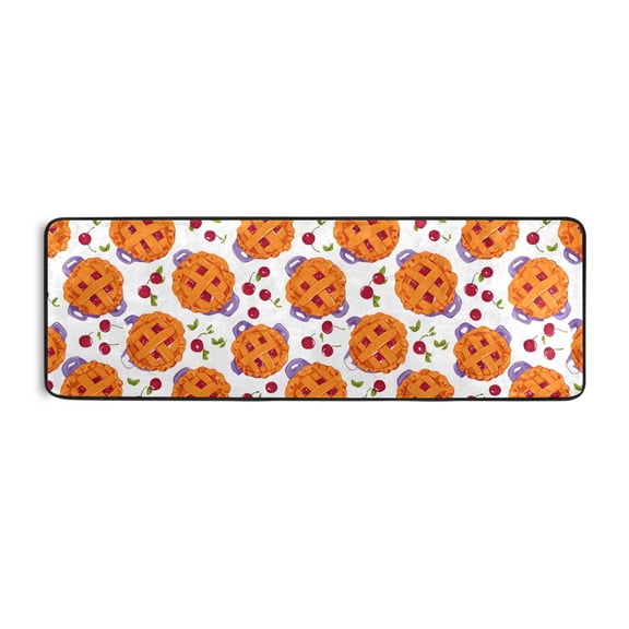 Cranberry Pi Pattern Runner Rug 24x72 Inch Cushioned Non Slip Soft Absorbent Floor Mat