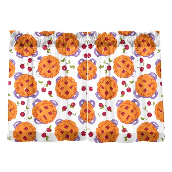 Cranberry Pi Pattern Tier Curtains Tier Kitchen Living Room Bedroom Balcony 2 Panels 27x24 Inch