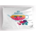 thumbnail image 1 of Cranberry Pillow Sham, Tea Cup with Herbal Tea Berry Raspberry Strawberry Mint Mix Healthy Lifestyle Art, Decorative Standard Size Printed Pillowcase, 26 X 20 Inches, Multicolor, by Ambesonne, 1 of 2