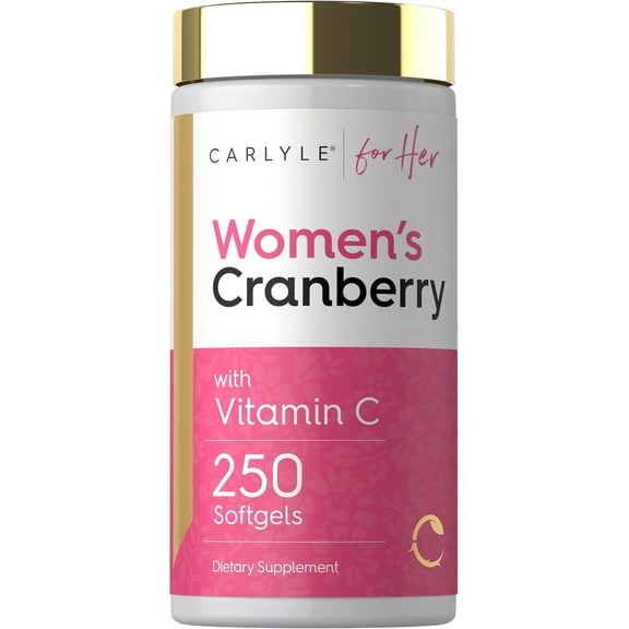 Cranberry Pills For Women | 250 Softgels | Supplement with Vitamin C | Non-GMO, Gluten Free | For Her By Carlyle