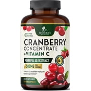 Cranberry Supplement Pills - 500mg Cranberry Extract Per Serving & High Potency Vitamin C - Urinary Tract Health Support for Women & Men - Vegan, Gluten Free, Non-GMO, Bottled in USA - 120 Capsules