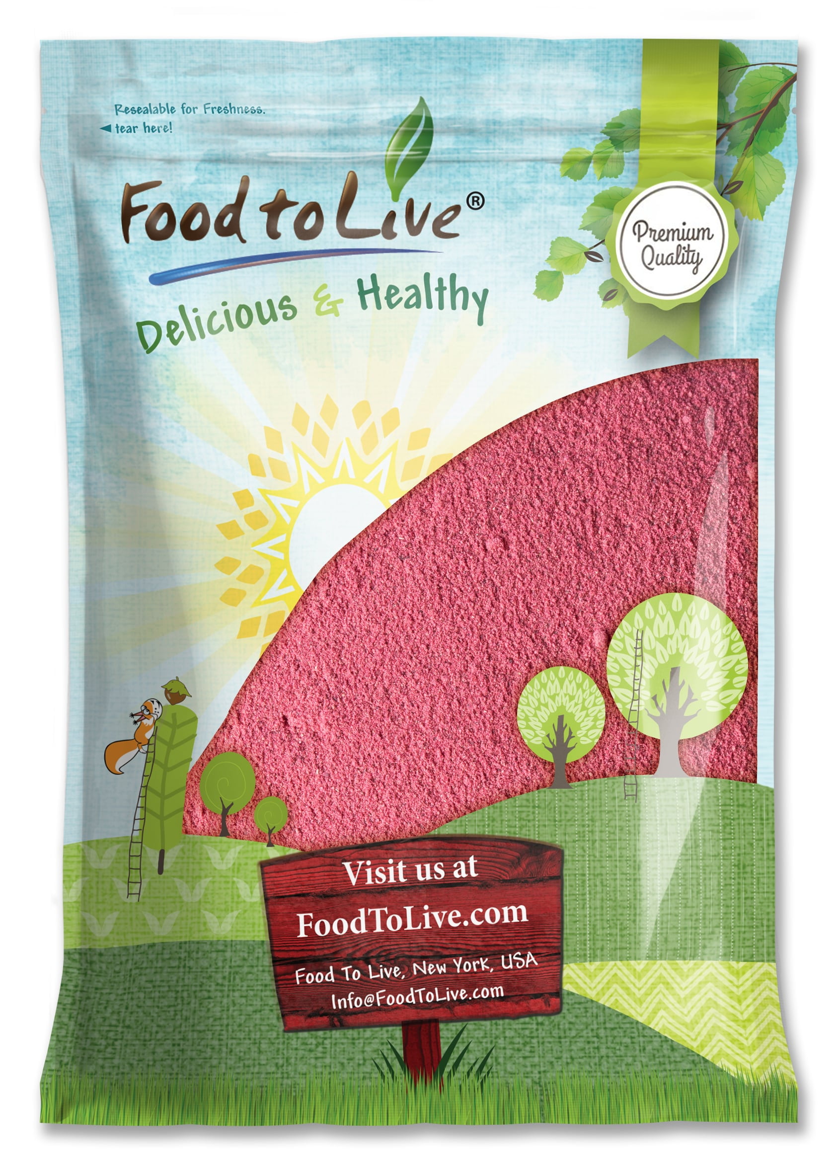 Cranberry Juice Powder, 8 Pounds – Spray-Dried Powder Made from Whole Fruits – by Food to Live