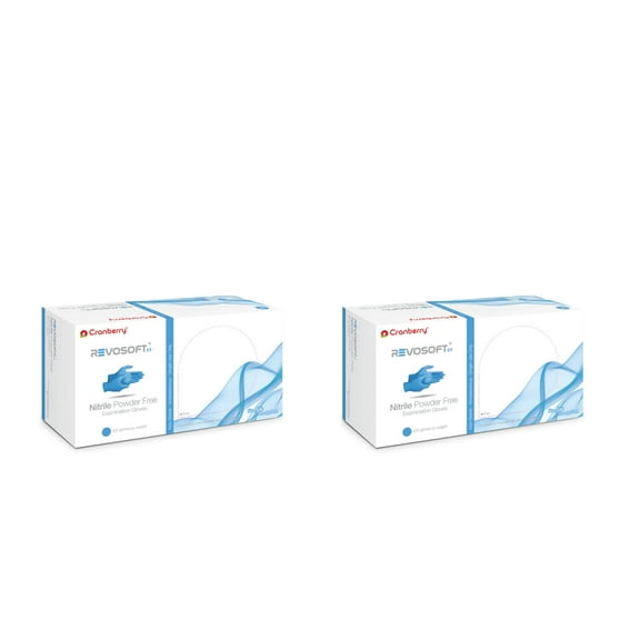 Cranberry Revosoft Nitrile Examination Gloves Powder-Free Medium, Box of 300, 2 Pack - 3277