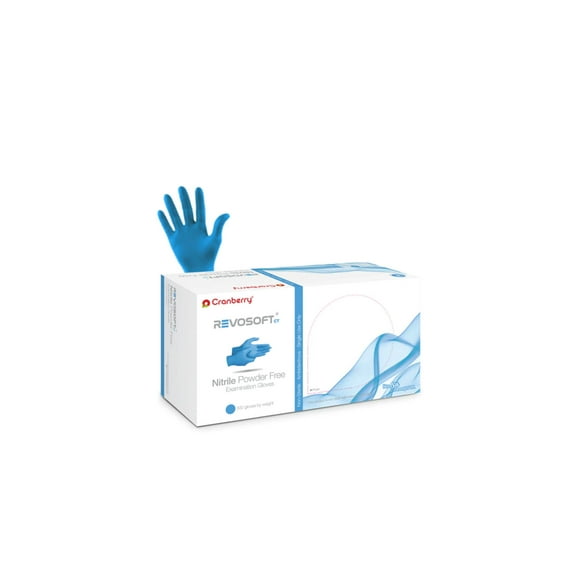 Cranberry Revosoft Nitrile Examination Gloves Powder-Free Medium, Box of 300- 3277