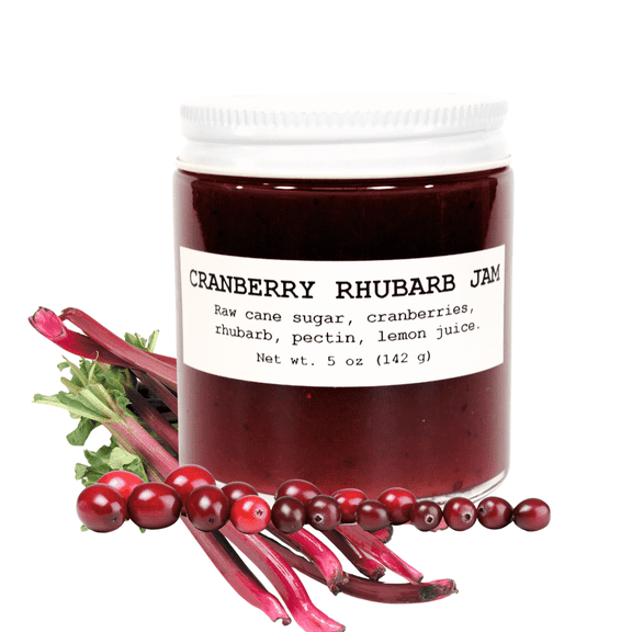 Cranberry Rhubarb Jam, 5 oz - Craft, Gourmet, Unusual Jams & Jellies Made in West Virginia